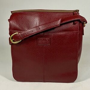 Elegant Red Faux Leather Shoulder Bag